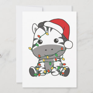 Zebra Christmas Winter Animals Holiday Zebras Card