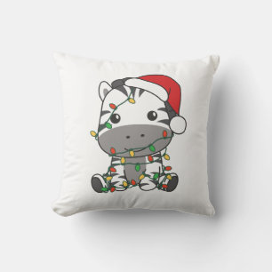 Zebra Christmas Winter Animals Holiday Zebras Cushion