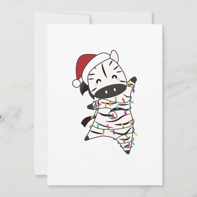 Zebra Christmas Zebras Winter Animals Adult Cloth  Holiday Card (Front)