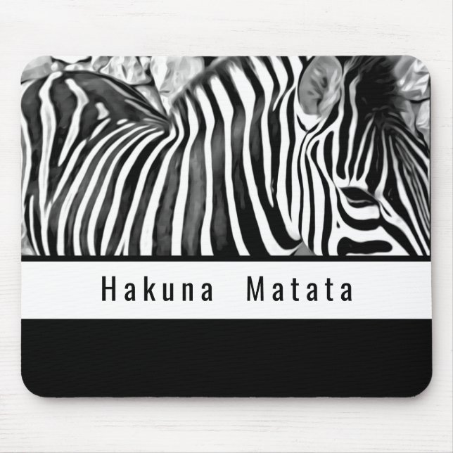Zebra close up in black&white mouse pad (Front)