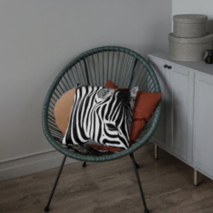 Zebra close up modern  art cushion