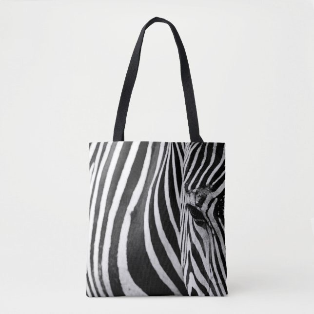 ZEBRA CLOSE-UP VIEW TOTE BAG (Front)