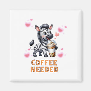 Zebra Coffee Needed T Sticker Magnet