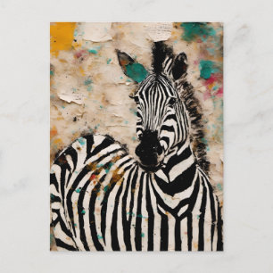 Zebra Collage Postcard