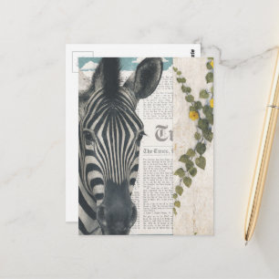Zebra Collage Postcard