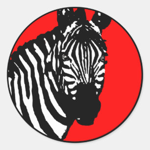 zebra. colour customisable. classic round sticker