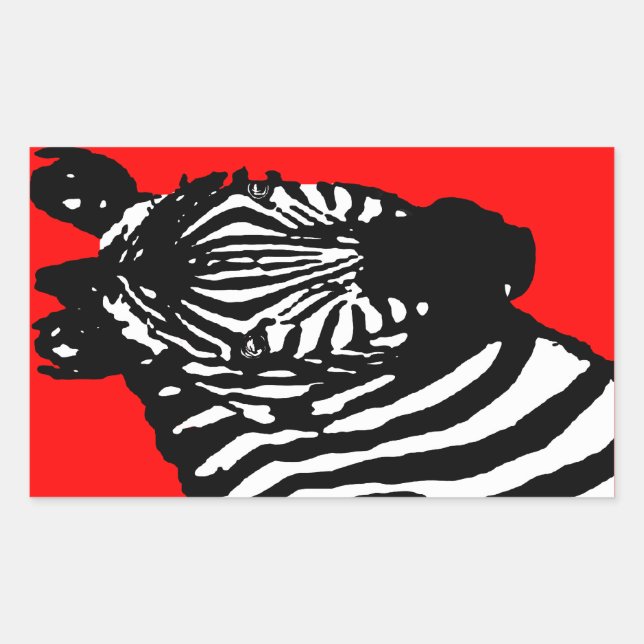 zebra. colour customisable. rectangular sticker (Front)