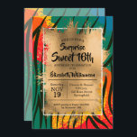 Zebra Colourful Sweet 16th Birthday Invitations<br><div class="desc">Chic colourful zebra animal print pattern overlaid with gold faux foil and your birthday party details in chic lettering is great for ANY AGE birthday. COORDINATING items available in our store.</div>