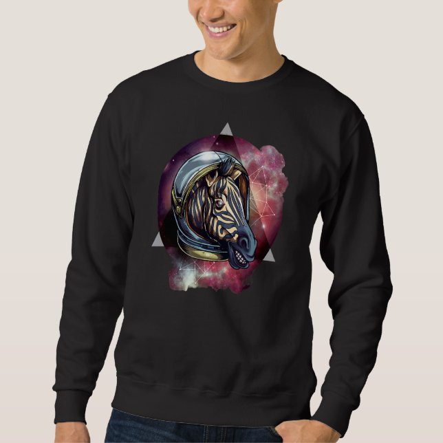 Zebra  Cosmic Zebra  Zebra Astronaut  Space Sweatshirt (Front)