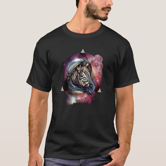 Zebra  Cosmic Zebra  Zebra Astronaut  Space T-Shirt (Front)
