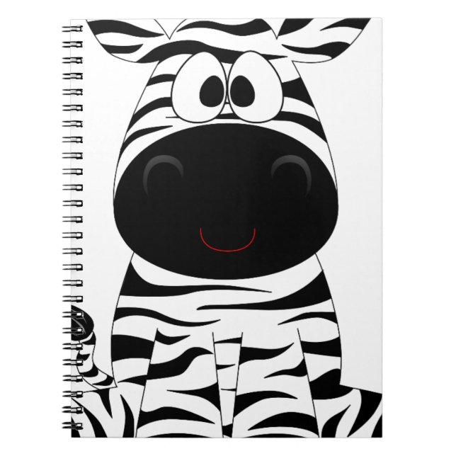 Zebra Cute Animal Stripes Jungle Safari Whimsical Notebook (Front)