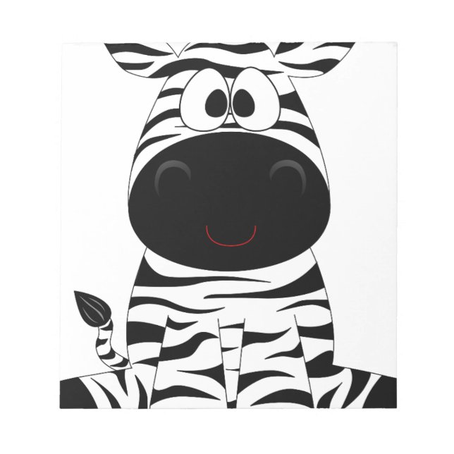 Zebra Cute Animal Stripes Jungle Safari Whimsical Notepad (Front)