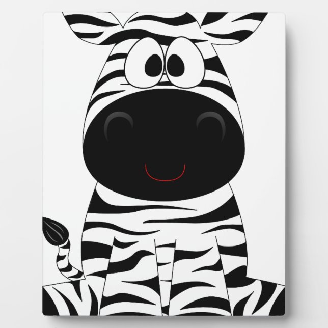 Zebra Cute Animal Stripes Jungle Safari Whimsical Plaque (Front)