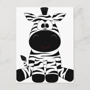 Zebra Cute Animal Stripes Jungle Safari Whimsical Postcard