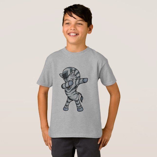 Zebra Dabbing T-Shirt Boys Dab Dance (Front Full)