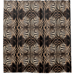 Zebra design shower curtain