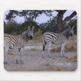 Zebra Double Take Photo Mouse Pad