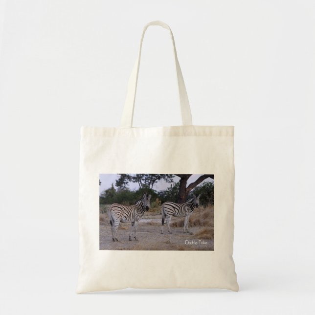 Zebra Double Take Photo Tote Bag (Front)