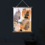 Zebra Earth Tones Modern Abstract Pop Art Hanging  Hanging Tapestry<br><div class="desc">Modern abstract wall hanging with zebra animals and organic shapes in pop art portrait style.  Cool mixed media design in earth tones of golden sand beige burnt orange and green.</div>