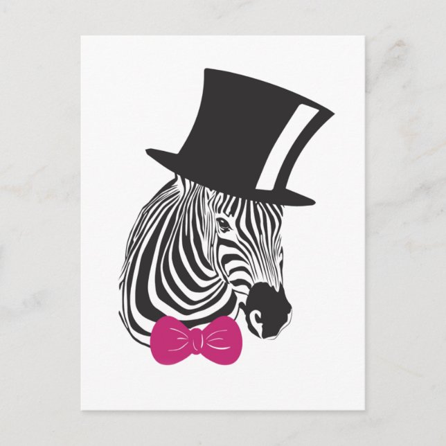 Zebra Elegant Unique Postcard (Front)