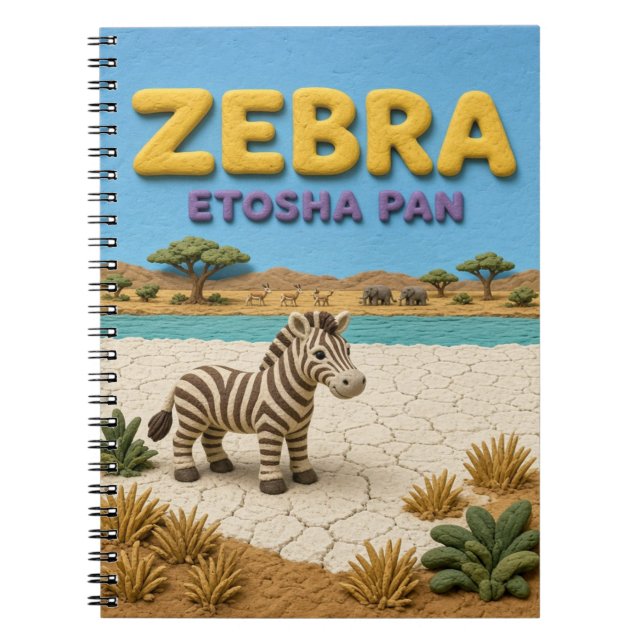 Zebra Etosha Pan Modern KlayKoo Notebook (Front)