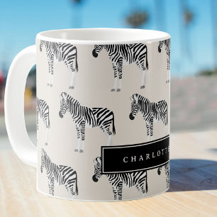 Zebra Exotic Animal Pattern Beige Coffee Mug