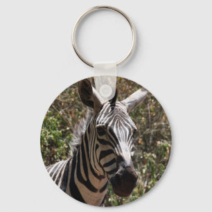 zebra face key ring