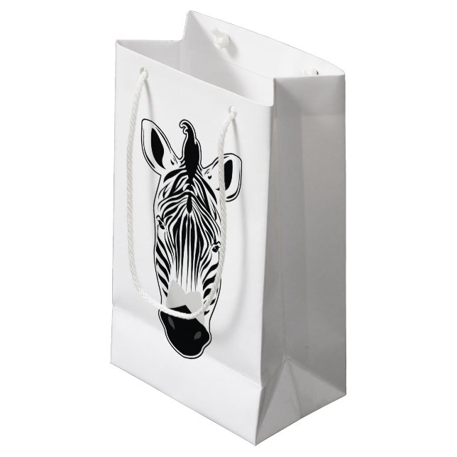 Zebra Face Small Gift Bag (Front Angled)