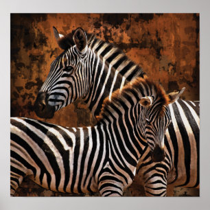 Zebra Fall Stripes SMALL poster, print, wall art