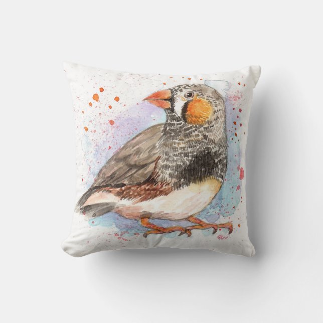 Zebra Finch Cushion (Front)