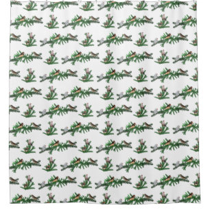 Zebra Finch Party Shower Curtain (choose colour)