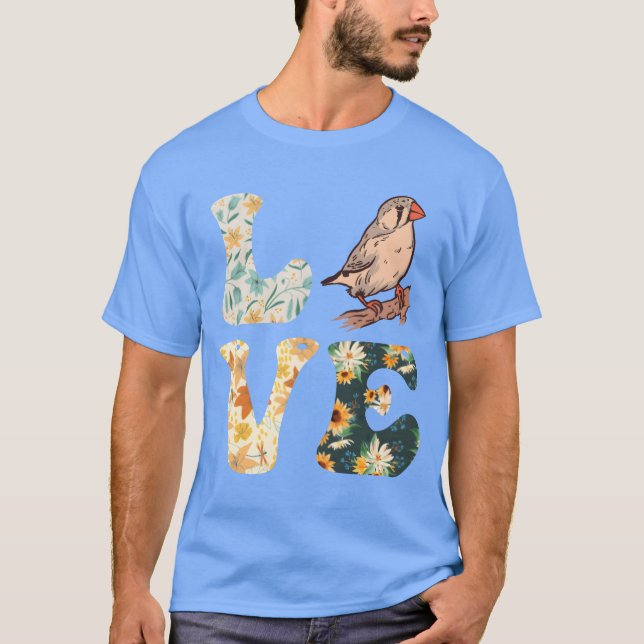 Zebra Finches LOVE Bird lovers Finches boy retro T-Shirt (Front)
