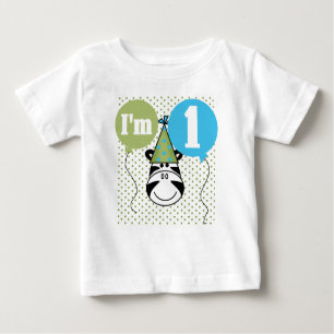 Zebra First Birthday Baby T-Shirt