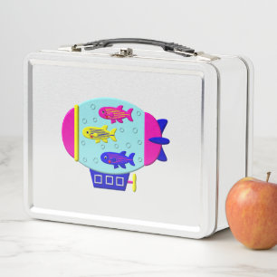 Zebra Fish in a Zeppelin Metal Lunch Box