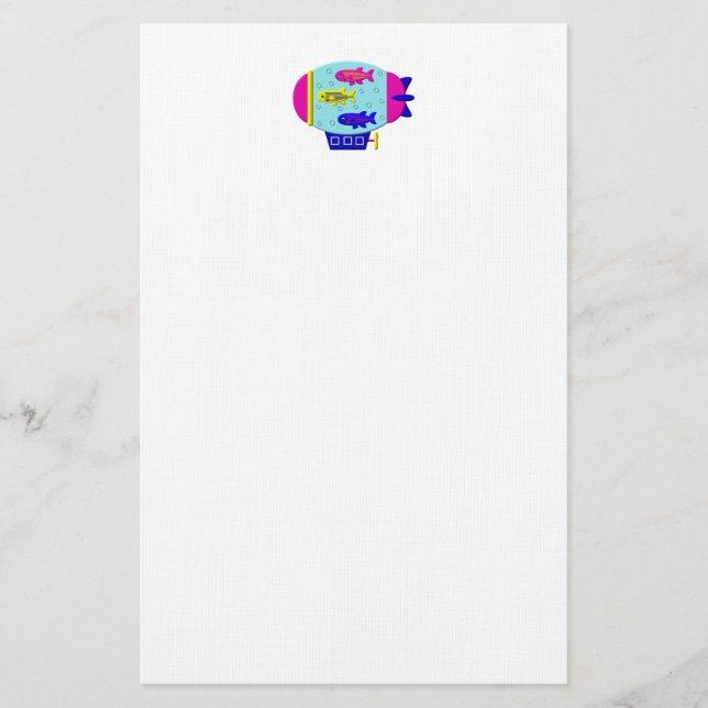 Zebra Fish in a Zeppelin Stationery (Front)