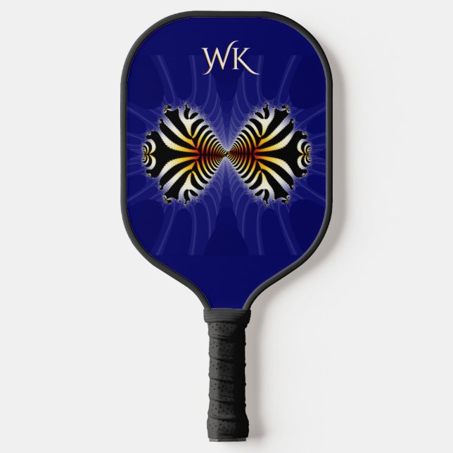 Zebra Fish Kiss Monogrammed Pickleball Paddle (Front)