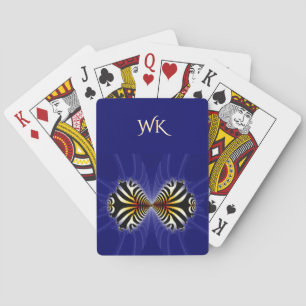 Zebra Fish Kiss Monogrammed Playing Cards