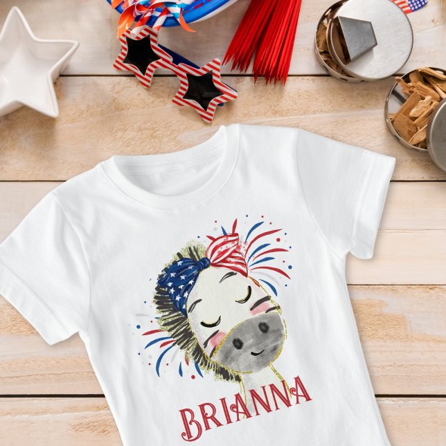 Zebra Flag Hair Tie and Fireworks Personalised  T-Shirt (Creator Uploaded)