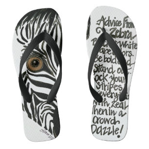 Zebra Flip Flops