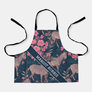 Zebra Floral Colourful Personalised Pattern Apron