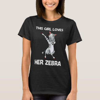 Zebra For Girls Kids African Zoo Animal T-Shirt