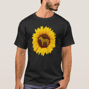 Zebra For Women Men Donkey Horse Animal Sunflower T-Shirt