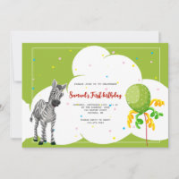 Zebra Frame Birthday Party Invitation