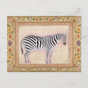 Zebra, from the 'Minto Album', 1621 (gouache on pa Postcard