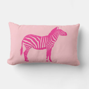 Zebra - Fuchsia and light pink Lumbar Cushion