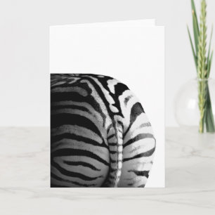 Zebra funny Tail Back Side Butt Greeting Card