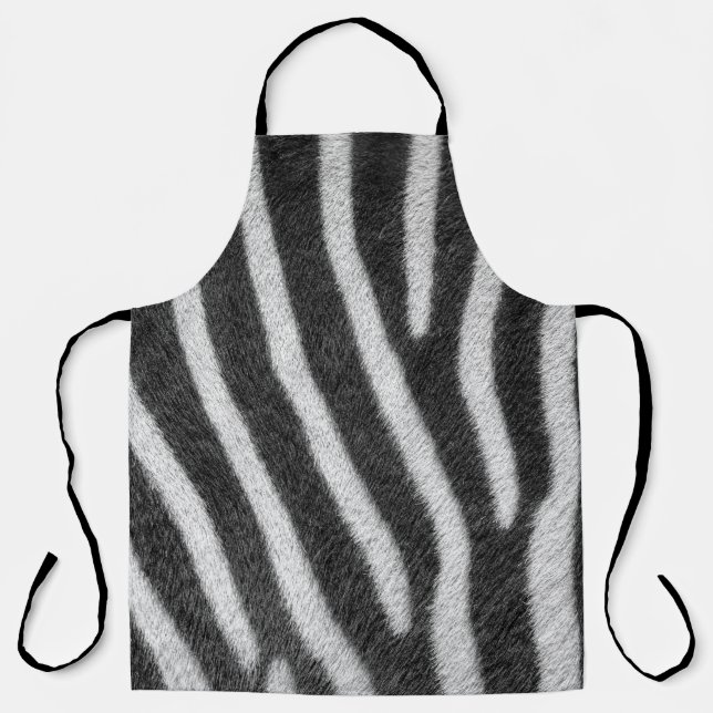 Zebra Fur Animal Pattern Apron (Front)