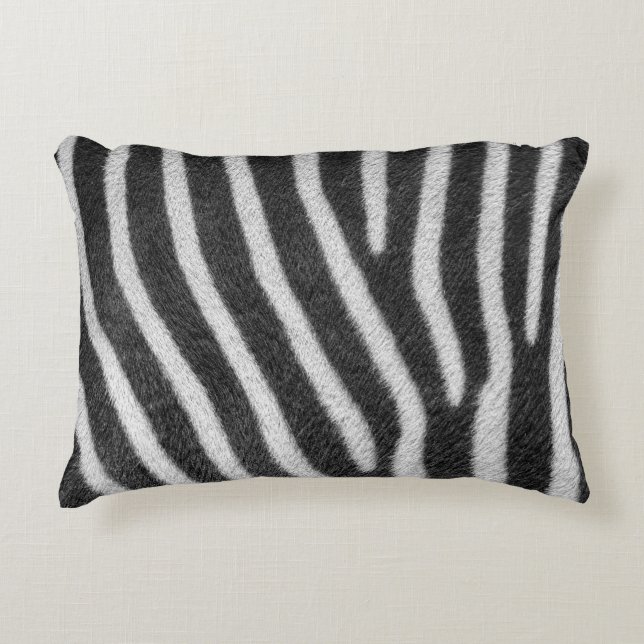 Zebra Fur Animal Pattern Decorative Cushion (Front)