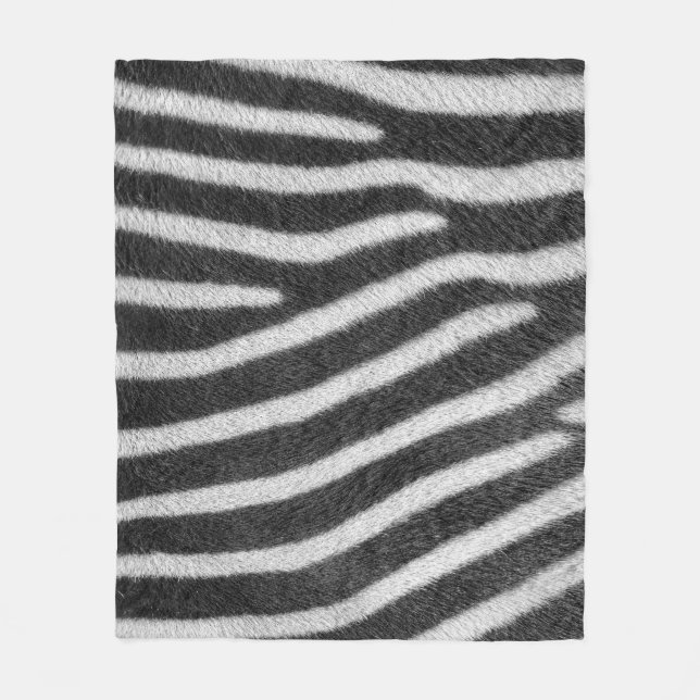 Zebra Fur Animal Pattern Fleece Blanket (Front)