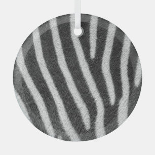 Zebra Fur Animal Pattern Glass Tree Decoration